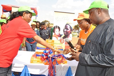 (L-r): David Salifu (Mrs.), wife of secretary to the Benue State Government, who represented the First Lady of Benue, Grace Beke (Miss), head of corporate affairs, Bio-Organics Nutrient Systems Limited, and Dr. Orduen Abunkum, commissioner of Health and Human Services, Benue State before the cutting of ribbon by Mrs. Salifu at the launch of Enrich in Benue State recently